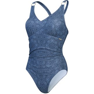 Speedo - Shaping Printed V Neck Badeanzug Damen spruce blue