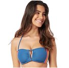 Wave Shapers Stripe Bandeau Bikini Top Women real teal