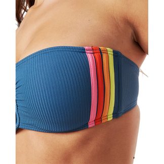 Wave Shapers Stripe Bandeau Bikini Top Women real teal