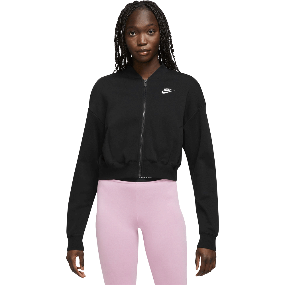 Sportswear Club Fleece Sweatshirtjacke Damen schwarz