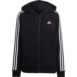 adidas - Essentials 3-Streifen French Terry Regular Kapuzenjacke Damen schwarz