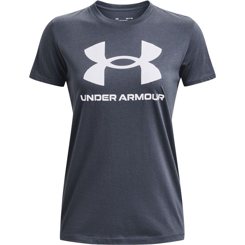 Under Armour - UA Sportstyle Logo T-Shirt Women downpour gray at Sport  Bittl Shop