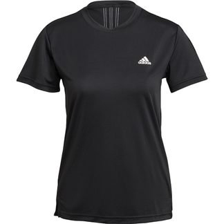 adidas - Aeroready Designed 2 Move Sport 3-Streifen T-Shirt Damen schwarz weiß