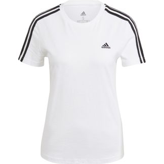 adidas - Essentials Slim 3-Stripes T-Shirt Women white