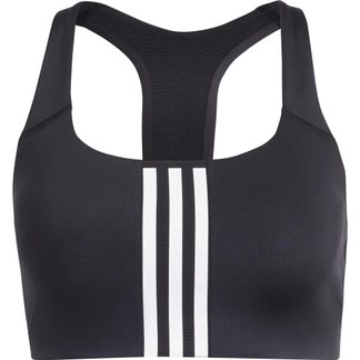 adidas - Powerimpact Training Medium-Support 3-Streifen Sport BH Damen schwarz