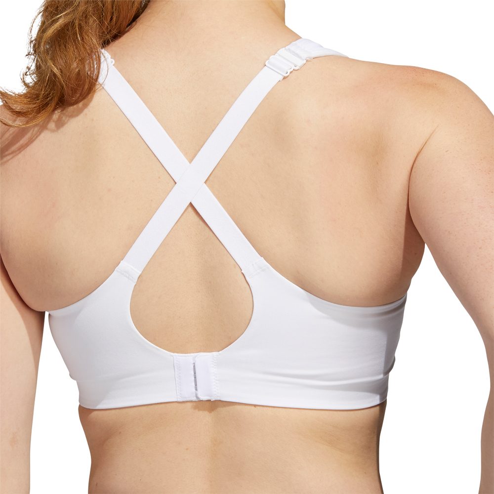 adidas Training strap logo bra in white
