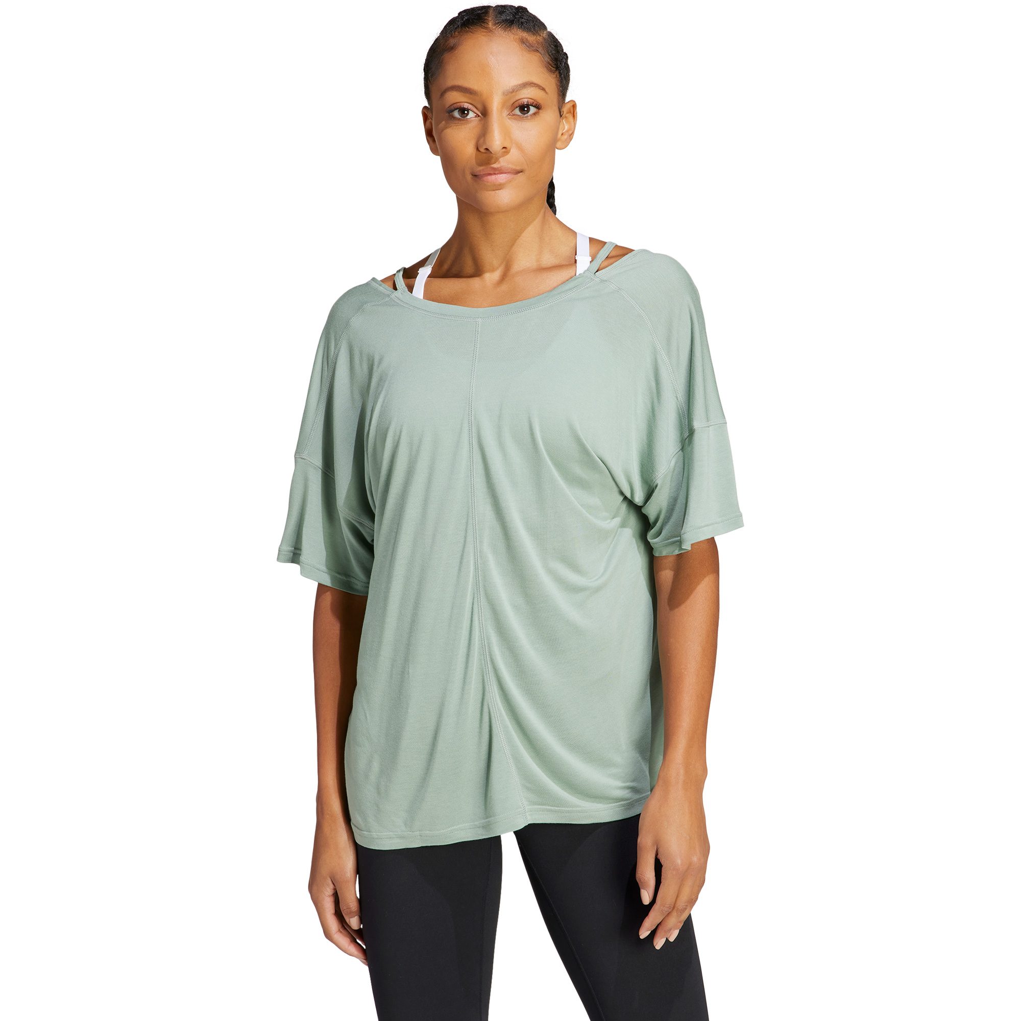 adidas - Yoga Studio Oversized T-Shirt Women silver green