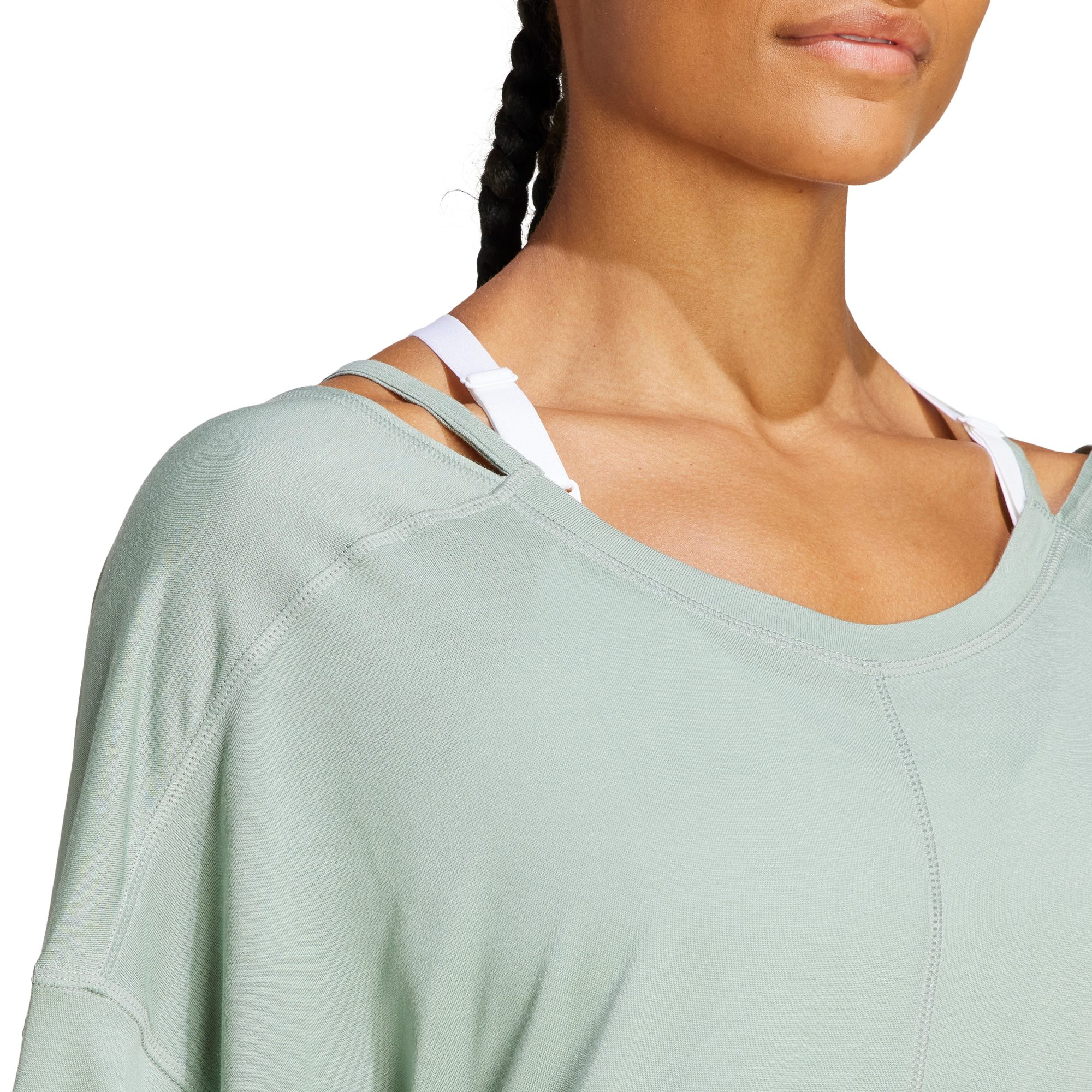 adidas Yoga Studio Oversized T-Shirt - Silver Green - Womens