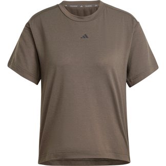 adidas - Power Back-Cutout 3-Stripes T-Shirt Women shadow olive