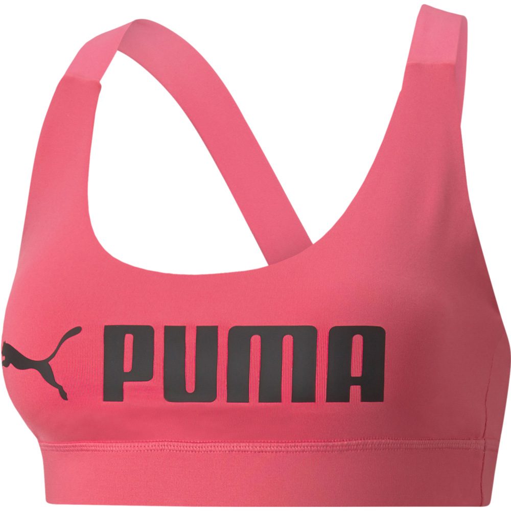 Puma - Mid Impact Fit Sports Bra Women sunset pink at Sport Bittl