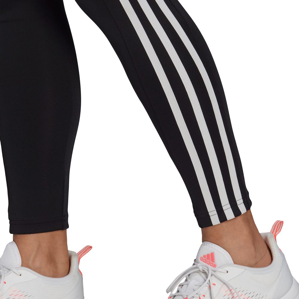 Adidas Women's 7/8 3 Stripe High Waist Active Tight Leggings, Carbon/White M