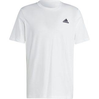 adidas - Essentials Embroidered Small Logo T-Shirt Herren weiß